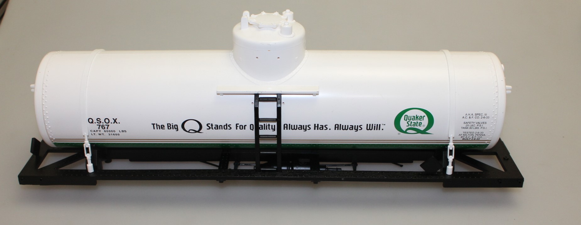 (image for) Tank Car shell Quaker State( Large Scale Kit Bashing )